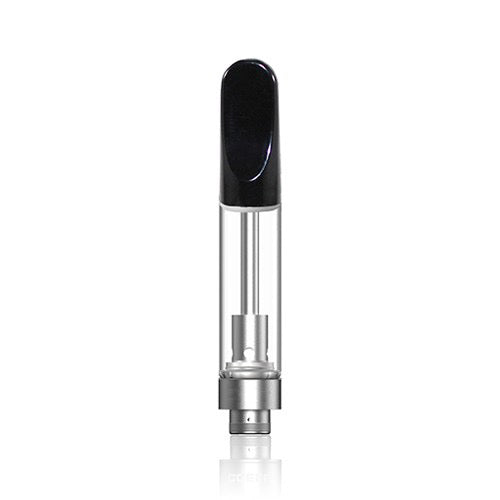 Glass Vaporizer Cartridge /w Ceramic Coil & 2mm hole | Black Tip | 100 Pack