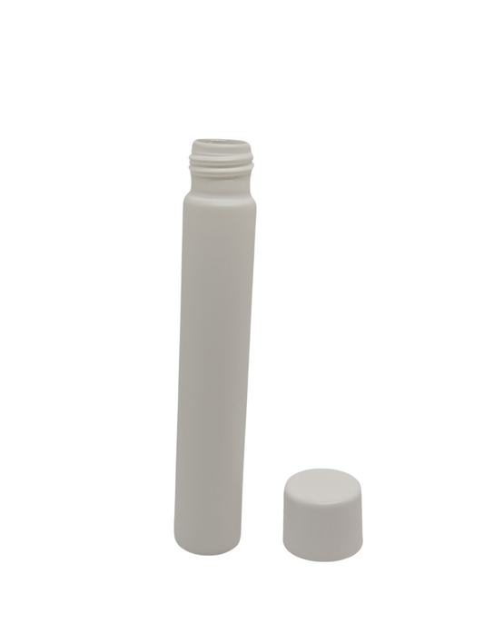 Glass Pre-Roll Tube w/ CR Screw Cap | 115mm | Child Resistant | Matte White | 100pc Carton