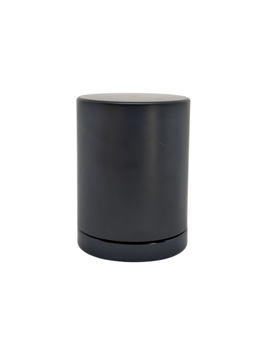 THE ROGUE | 9ml Round Glass Tall Shoulderless Screw Top Jars | Child Resistant Lid | Black Glass, Tall Black Lid | 250pc Carton