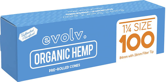 EVOLV Organic Hemp Pre-Rolled Cones 1 1/4 | 100/Pack