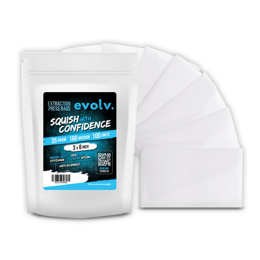 EVOLV Rosin Press Bags | 3" x 6" | 160u Micron | 100pc Pack