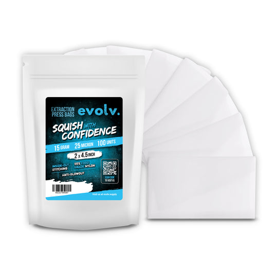 EVOLV Rosin Press Bags | 2" x 4.5" | 25u Micron | 100pc Pack