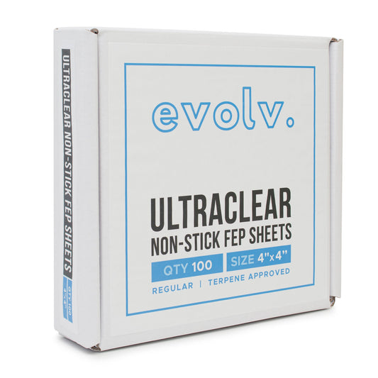 EVOLV | FEP Ultra Clear Non-Stick Sheets | 4"x4" | 100 Count