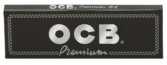 OCB Black Premium Rolling Papers | Size: Single Wide - Single Window | 50 Pack Box