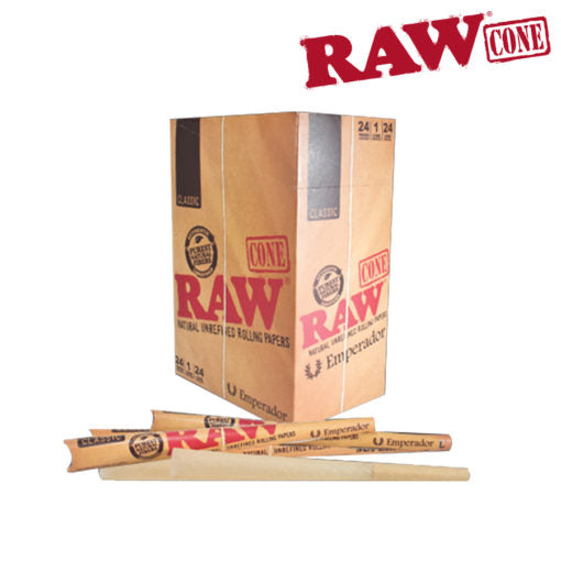 RAW Classic Emperador Pre-Rolled Cones | 24 Pack Box