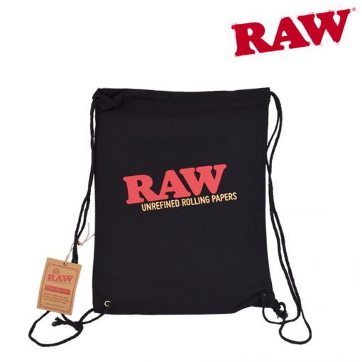 RAW Black Drawstring Bag Full View