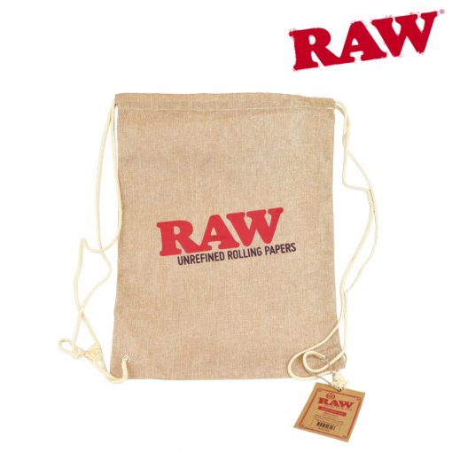 RAW Drawstring Bag Tan displayed