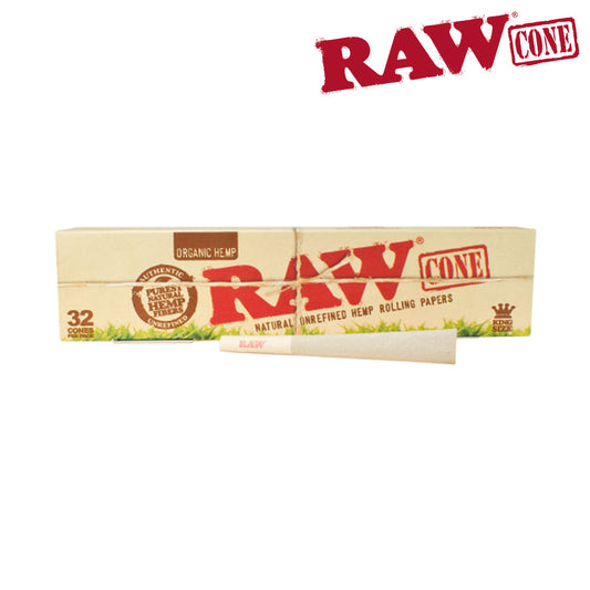 RAW Organic Pre-Rolled Cone King Size | 32/Pack