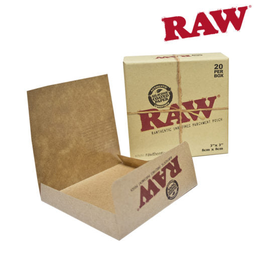 RAW Parchment Pouches 3’’ X 3’’ | 20 Sheet Box