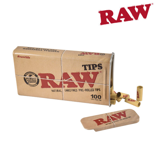 RAW Tips | Pre-Rolled Tips in Tin Case | 600 Tip Packs | 6 Pack Box