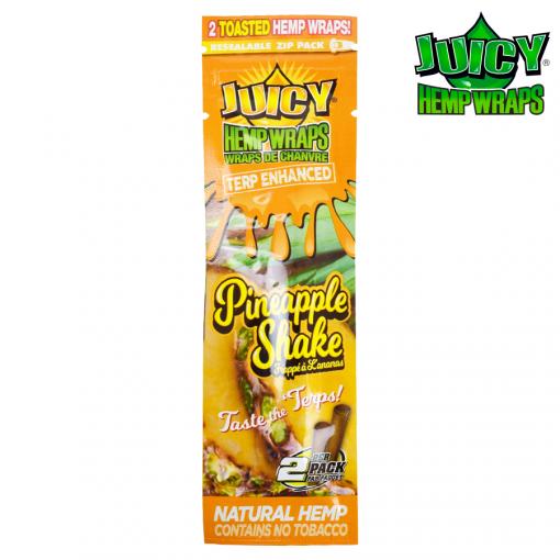 Juicy Terp Enhanced Hemp Wraps | Pineapple Shake | 50 Wrap Box