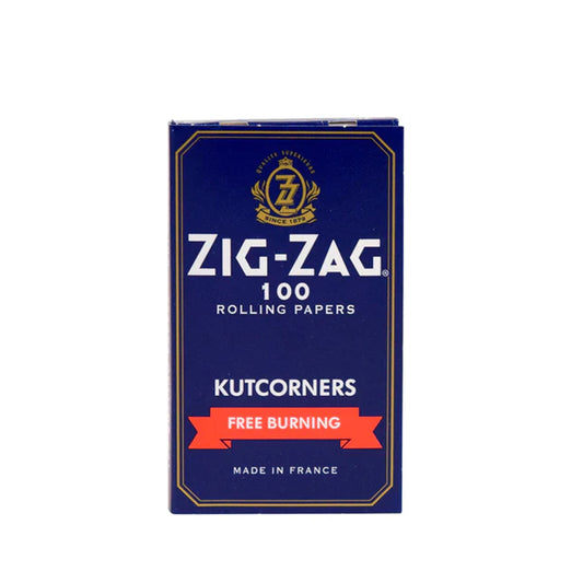 Zig Zag Blue Kutcorners Free Burning Rolling Papers | Size: Single Wide Double Window | 25 Pack Box