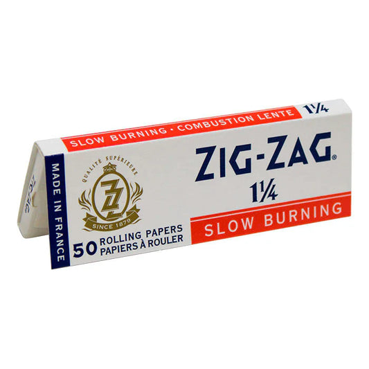 Zig Zag White Slow Burning Rolling Papers | Size: 1 1/4 | 25 Pack Box