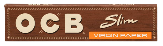 OCB Virgin Unbleached Rolling Papers | Size: King Size Slim | 50 Pack Box