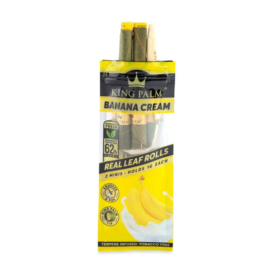 King Palm Wraps | Mini Pre-Rolled Cones | Banana Cream | 20 Pack Box