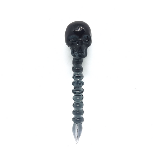 4.5inch Tall Skull Glass Dabber - Multiple Colours